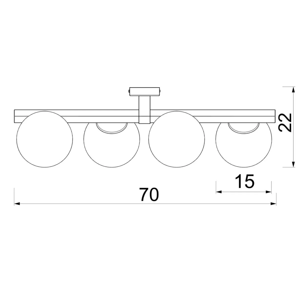 Lampa sufitowa 4 klosze kule czarno-złota IDRIS IV