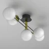 Lampa sufitowa 5 kloszy kule czarno-złota SATELIT V