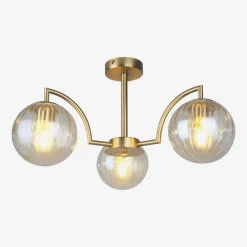 Lampa sufitowa 3 kule złota TORA