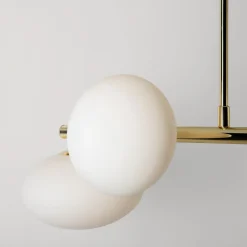 Lampa sufitowa 4 owalne klosze złota MILO 68x30 cm