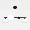 Lampa sufitowa 4 owalne klosze czarna MILO 68x30 cm