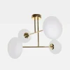 Lampa sufitowa 4 owalne klosze złota MILO 60x60 cm