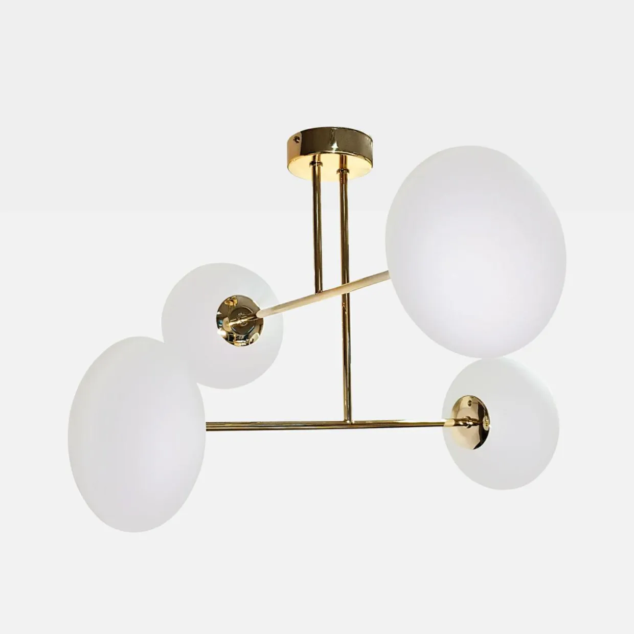 Lampa sufitowa 4 owalne klosze złota MILO 60x60 cm