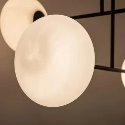 Lampa sufitowa 4 owalne klosze czarna MILO 60x60 cm