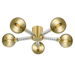 Lampa sufitowa 5 ramion kule złota MIDA
