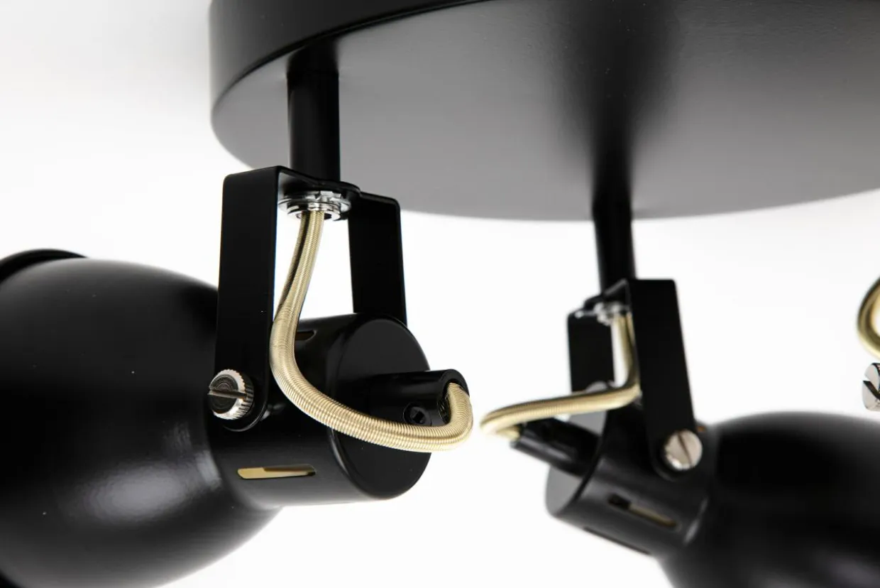 Lampa sufitowa 3 reflektory czarno-złota ORO FALCO