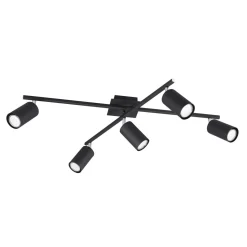 Lampa sufitowa 5 reflektorów czarna MARLEY