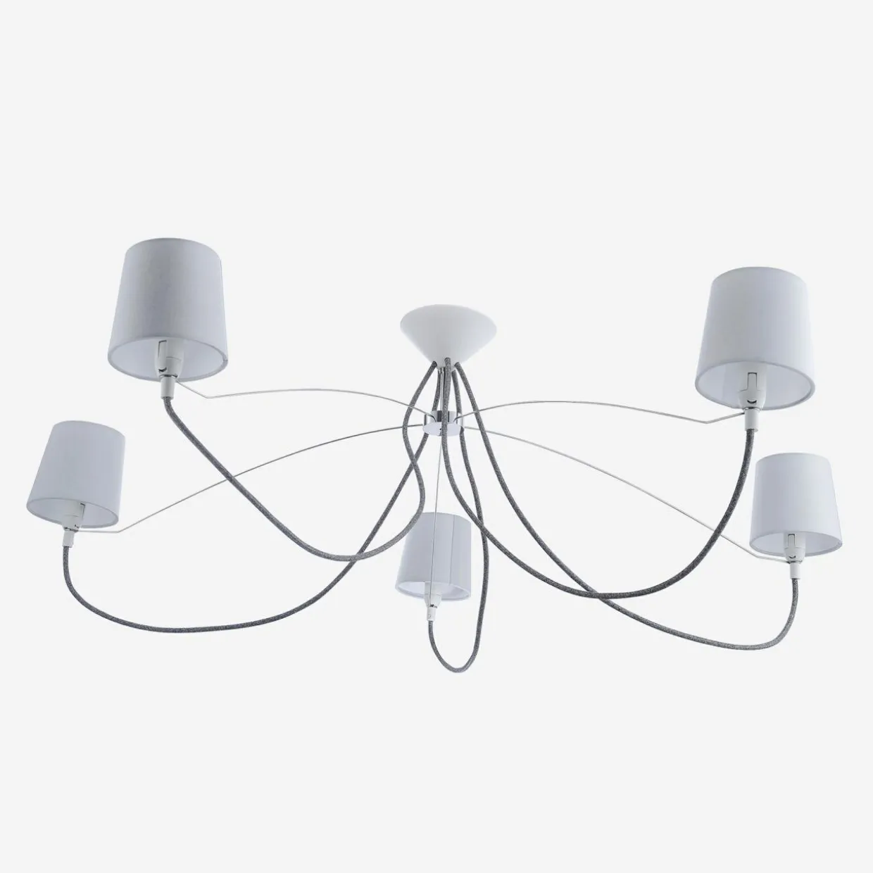 Lampa sufitowa abażur szara SPIDER 5