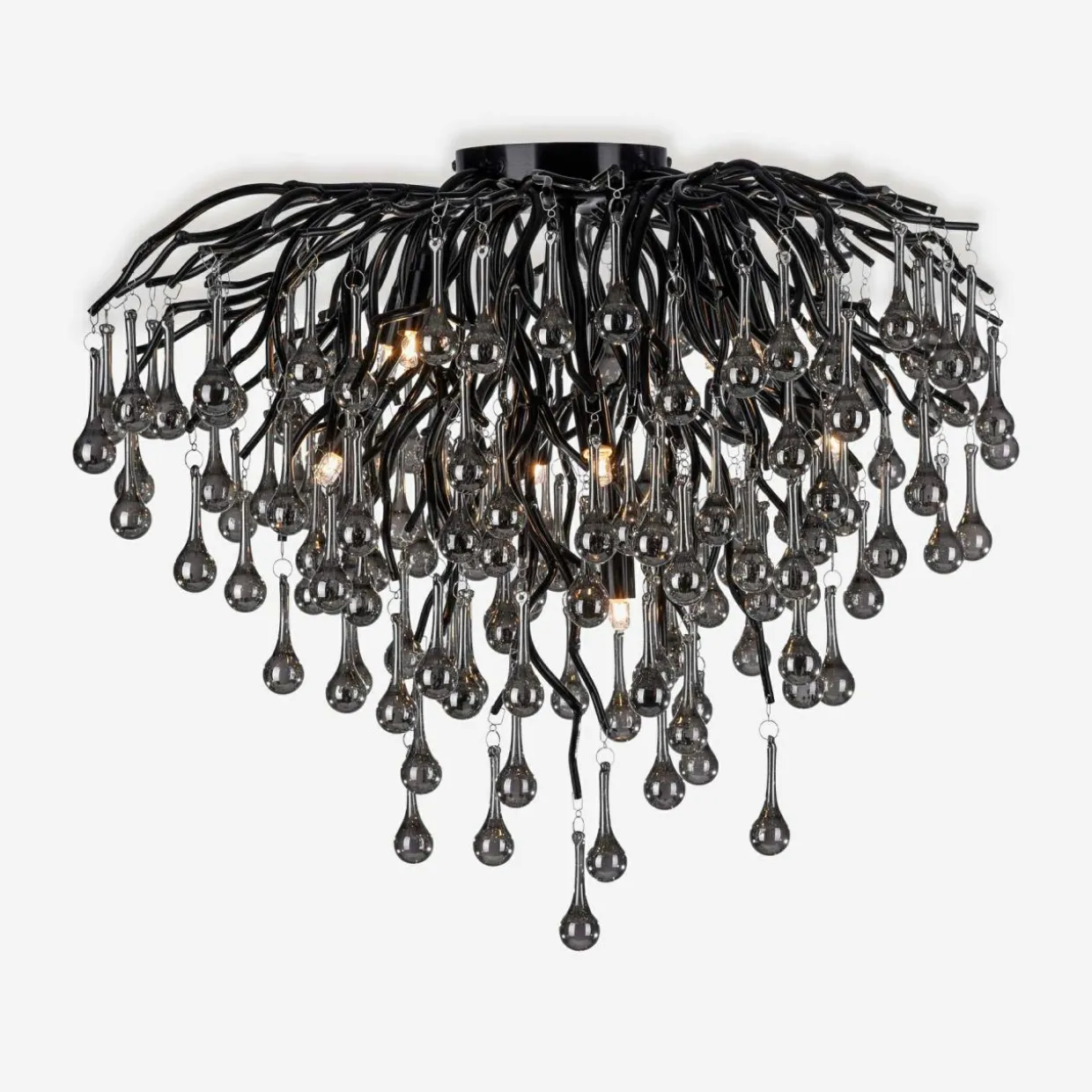 Lampa sufitowa czarna ICICLE fi 50 cm