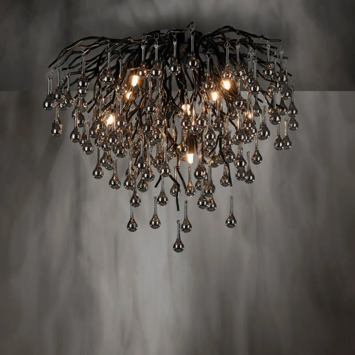 Lampa sufitowa czarna ICICLE fi 50 cm