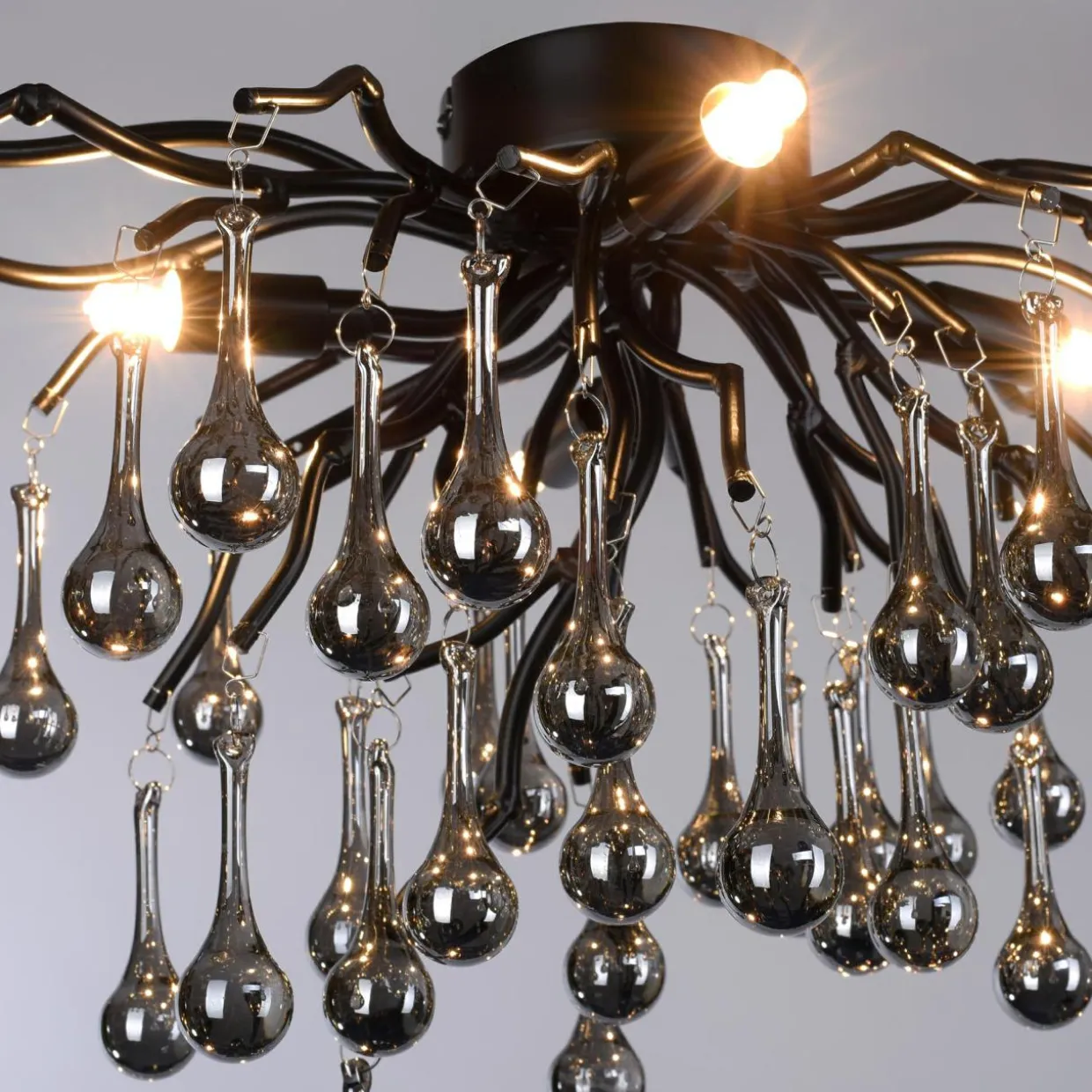Lampa sufitowa czarna ICICLE fi 60 cm