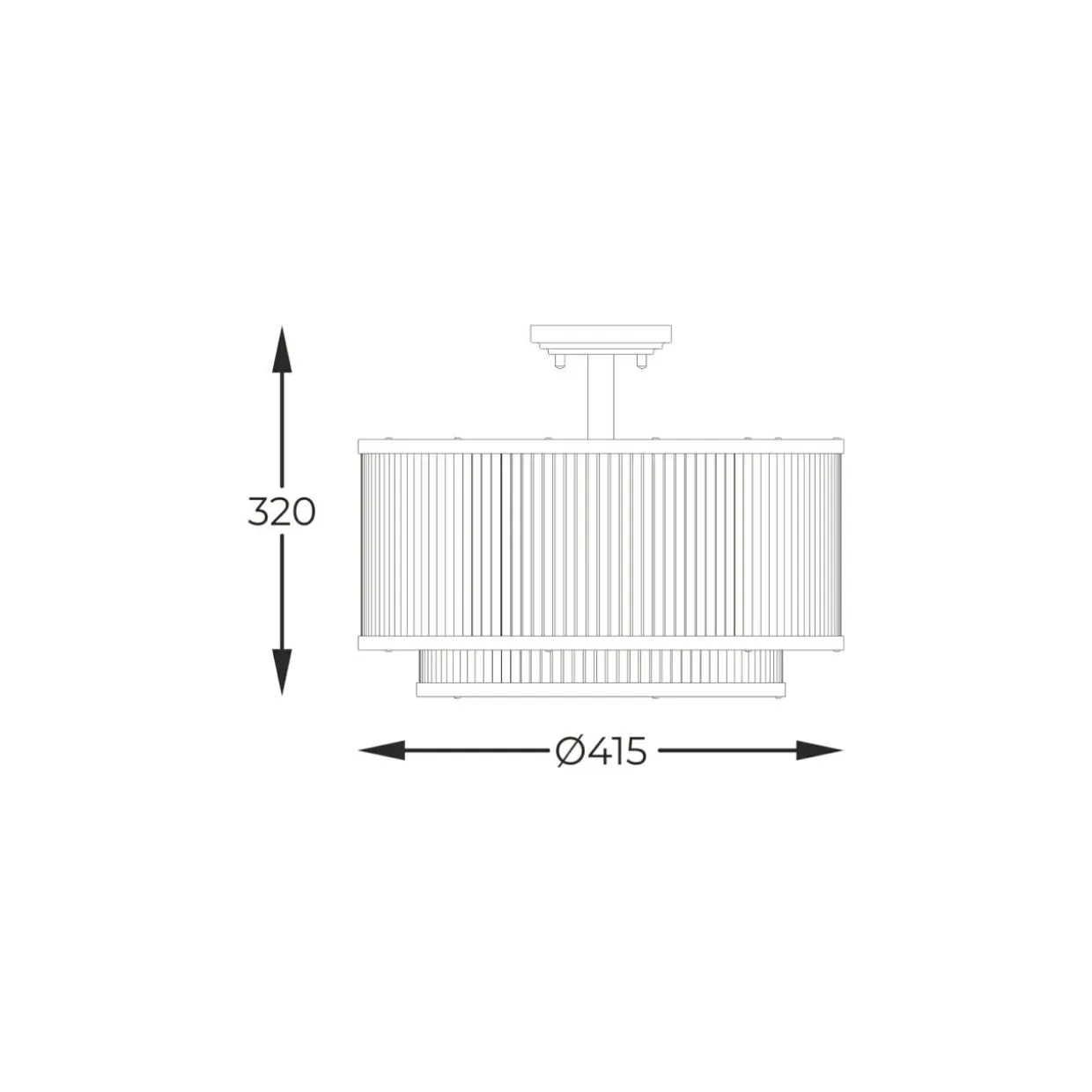 Lampa sufitowa czarna SERGIO 41,5 cm
