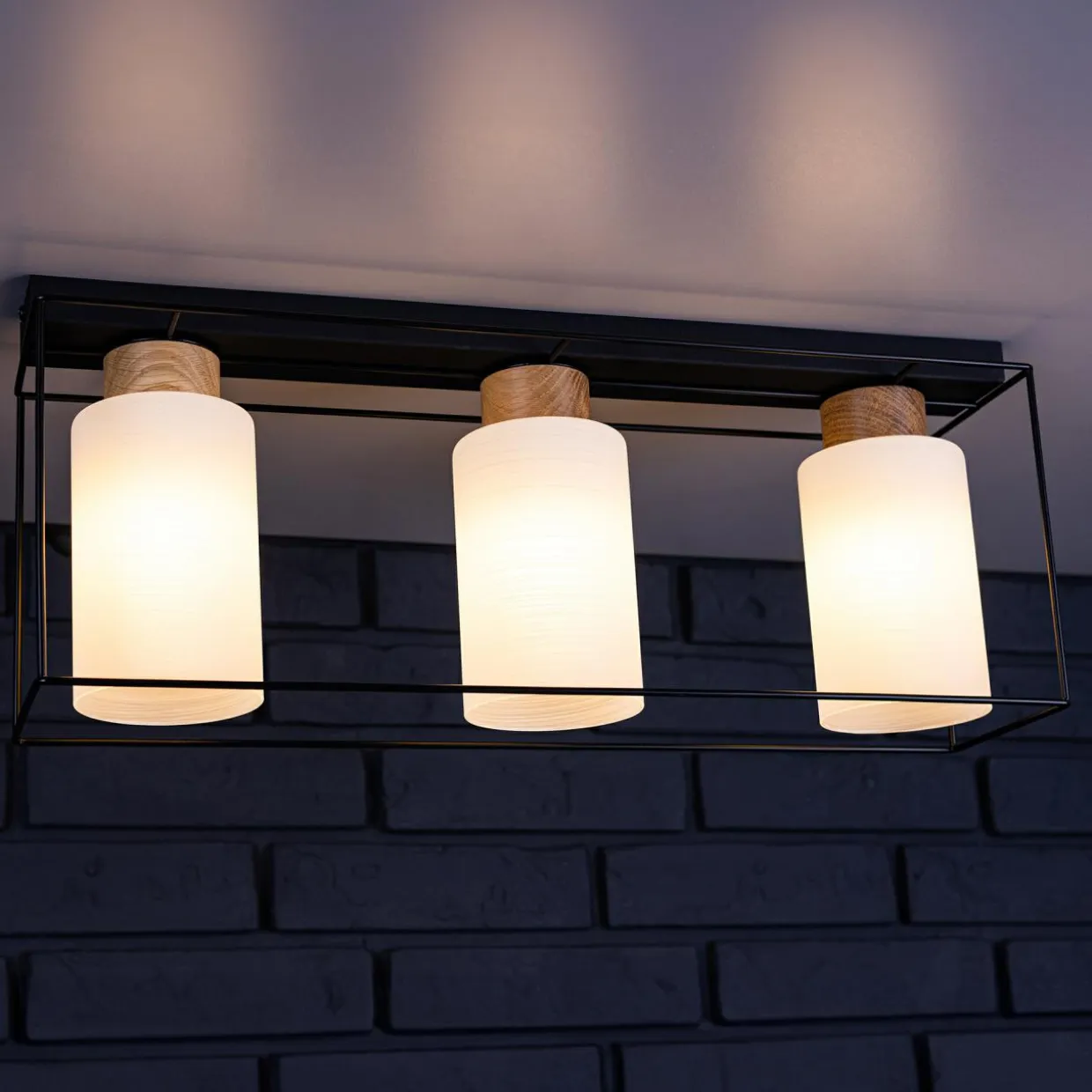 Lampa sufitowa czarno-biała GRETTER 3