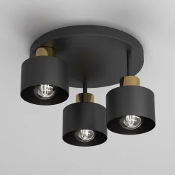 Lampa sufitowa czarno-złota PARKLA DREK III