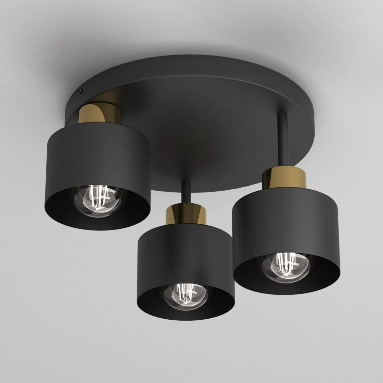 Lampa sufitowa czarno-złota PARKLA DREK III