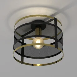 Lampa sufitowa czarno-złota RIM