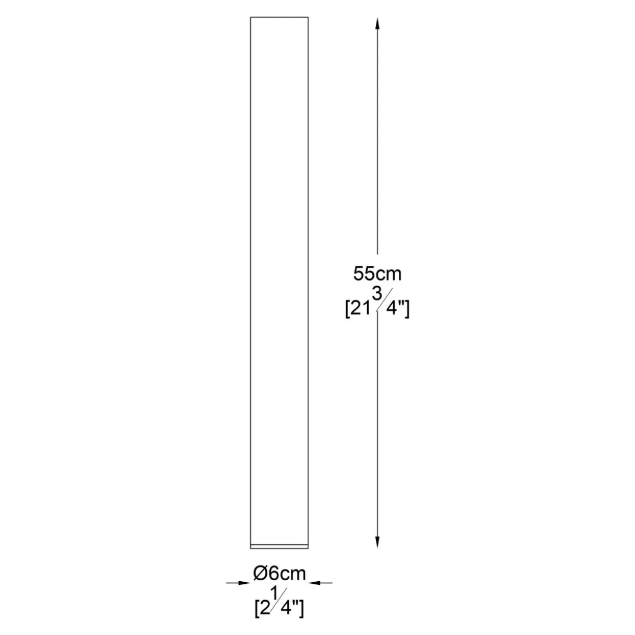 Lampa sufitowa długa tuba biało-złota LOYA 55 cm