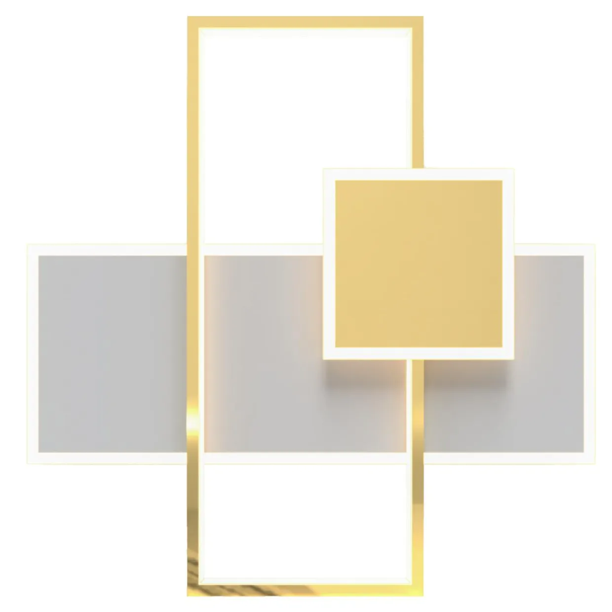 Lampa sufitowa geometryczna ramka złota chrom SALO LED