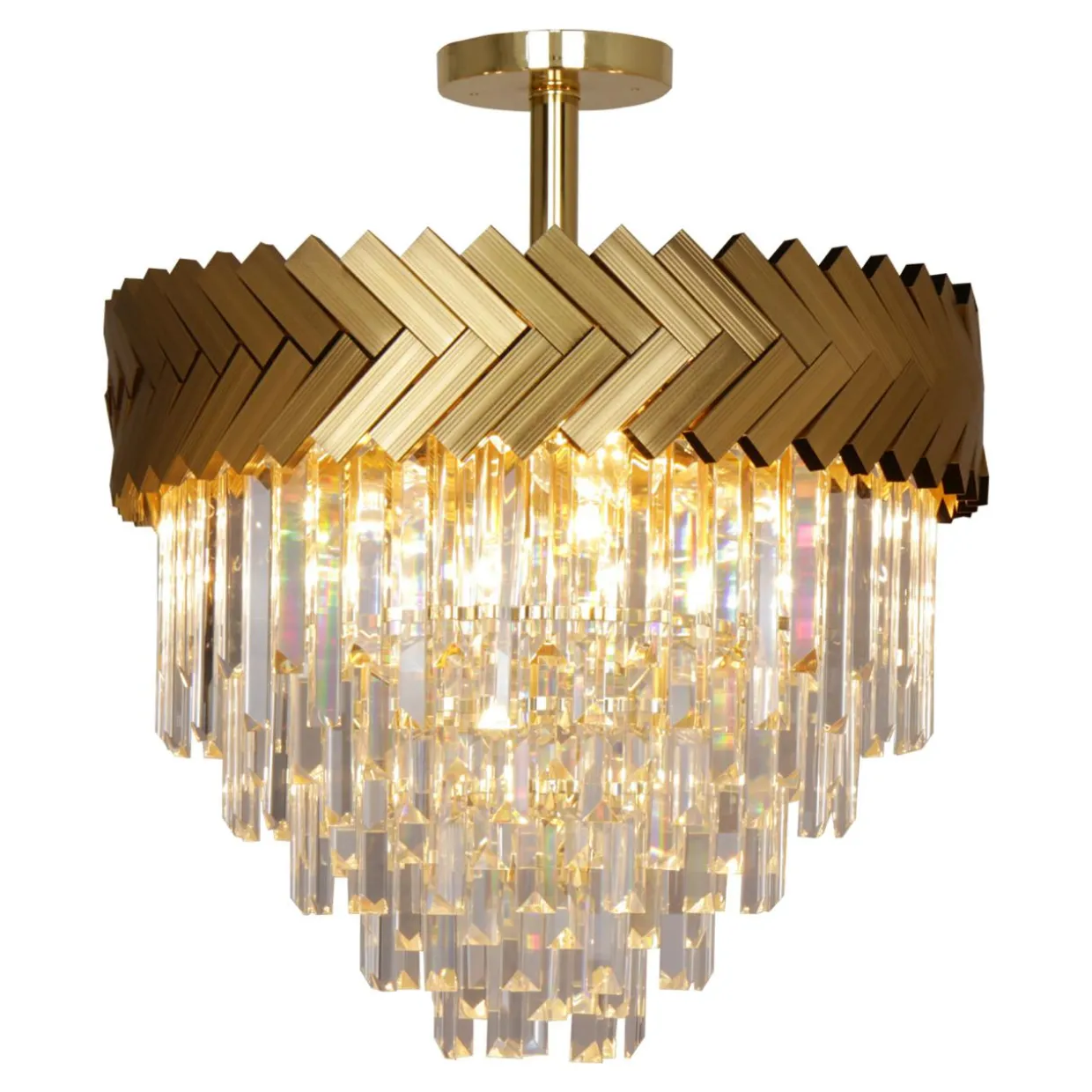 Lampa sufitowa glamour złota LYON