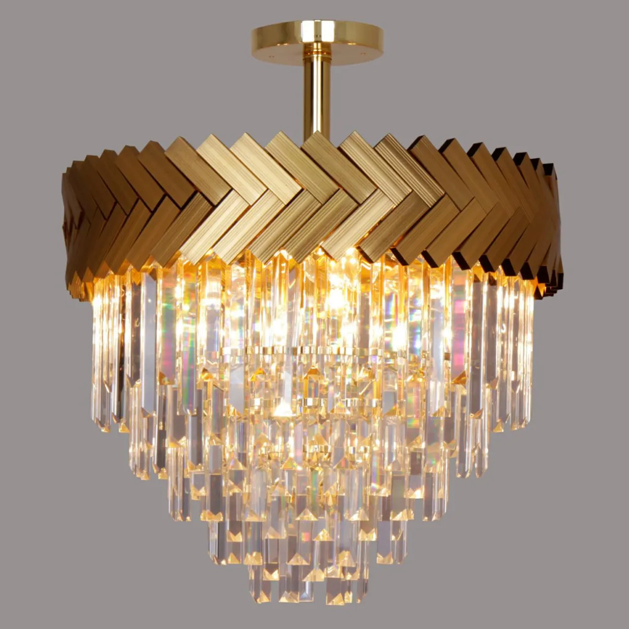 Lampa sufitowa glamour złota LYON