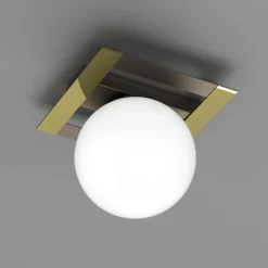 Lampa sufitowa kula czarno-złota SATELIT I