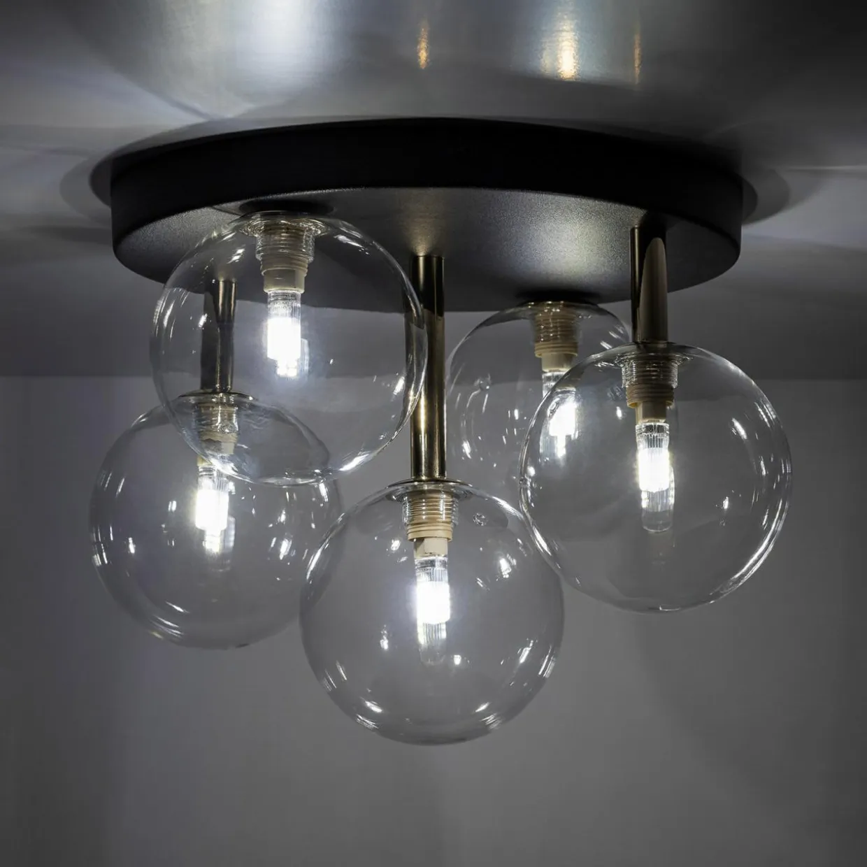 Lampa sufitowa kule czarno-złota NILOS 5
