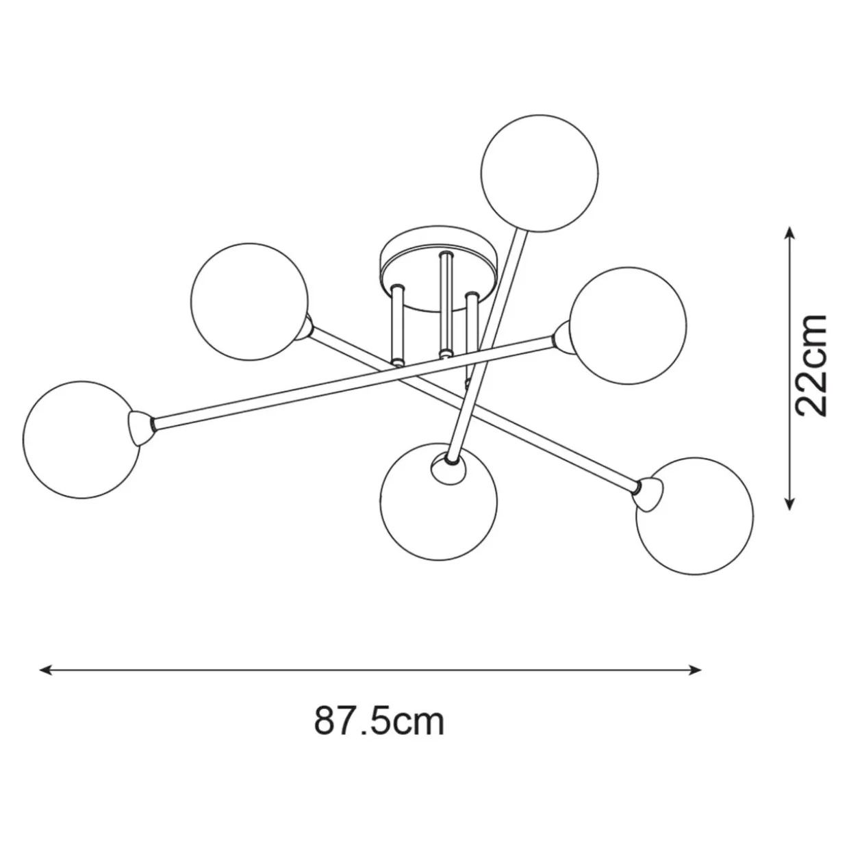 Lampa sufitowa kule czarna BASIS
