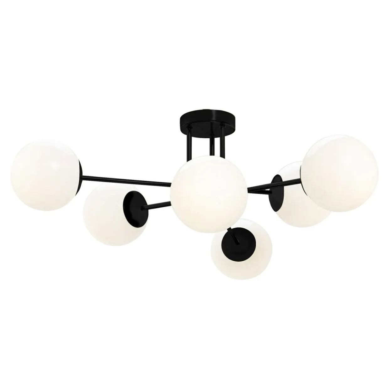 Lampa sufitowa kule czarno-biała RICO 6