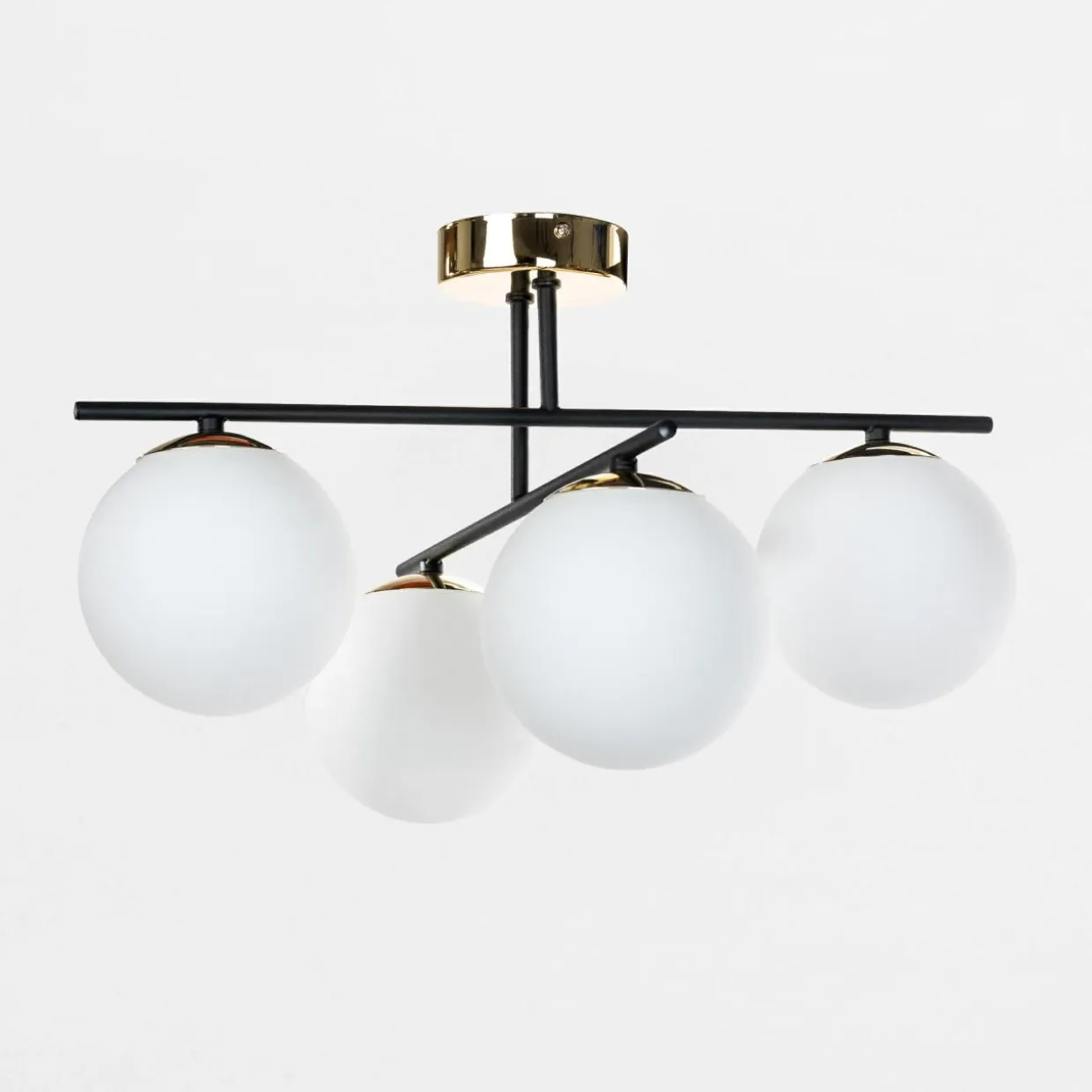 Lampa sufitowa kule 4-punktowa czarno-złota AURORA