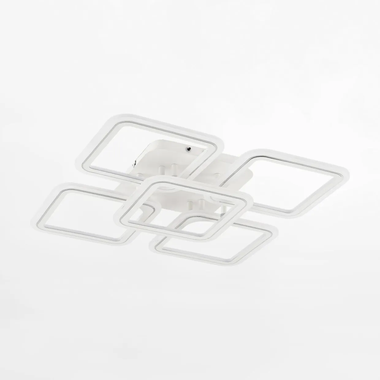 Lampa sufitowa LED 56,2 cm biała chrom STELLAR z pilotem