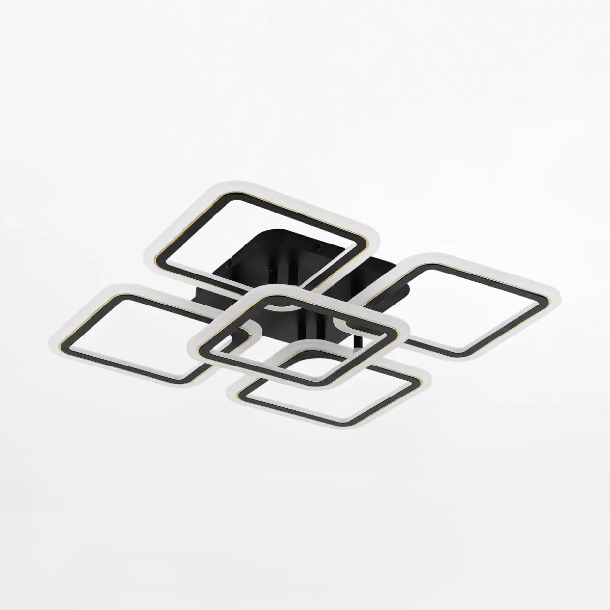 Lampa sufitowa LED 56,2 cm czarno-złota STELLAR z pilotem