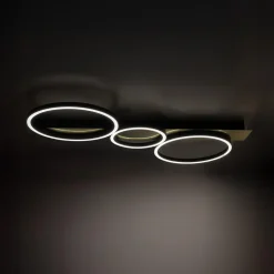 Lampa sufitowa LED 3 pierścienie czarno-złota PRIMO