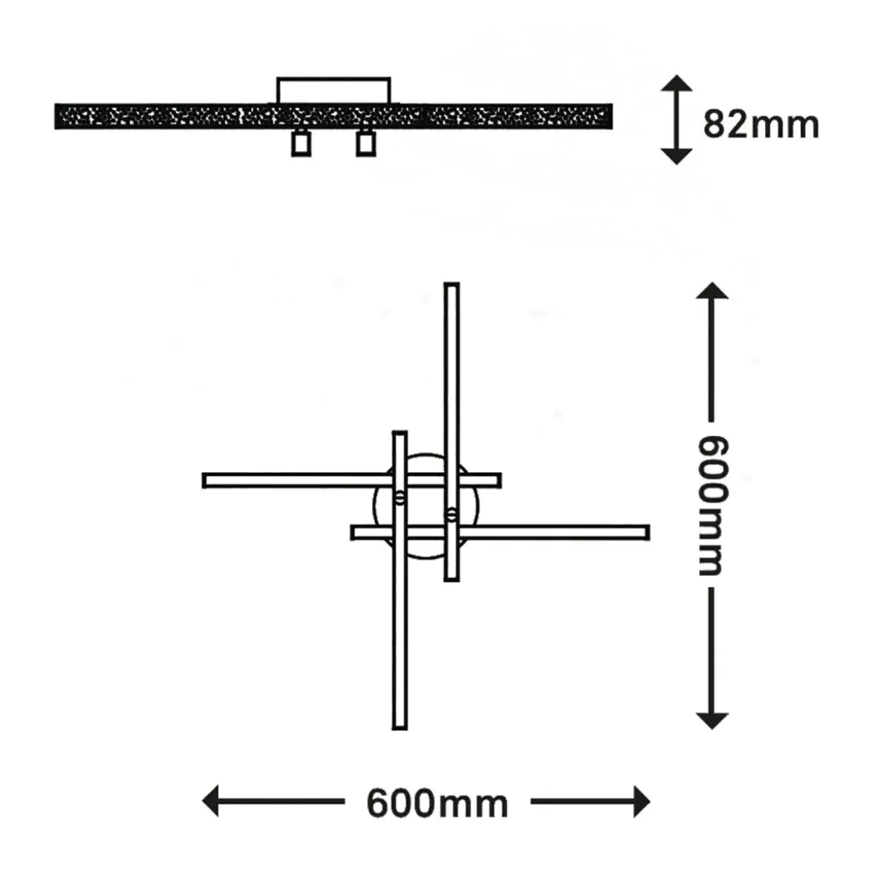 Lampa sufitowa LED brokat chrom REY 60 cm