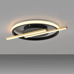 Lampa sufitowa LED czarno-złota KORSA