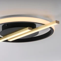 Lampa sufitowa LED czarno-złota KORSA