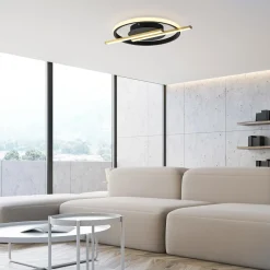 Lampa sufitowa LED czarno-złota KORSA