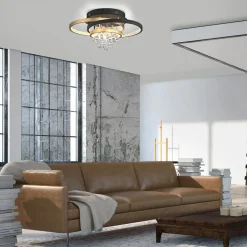 Lampa sufitowa LED czarno-złota ROTAZO