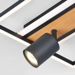 Lampa sufitowa LED geometryczna drewno KORDA