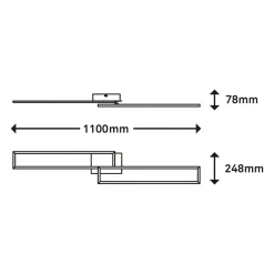 Lampa sufitowa LED obrotowa złoto brązowa FRAME 110 cm