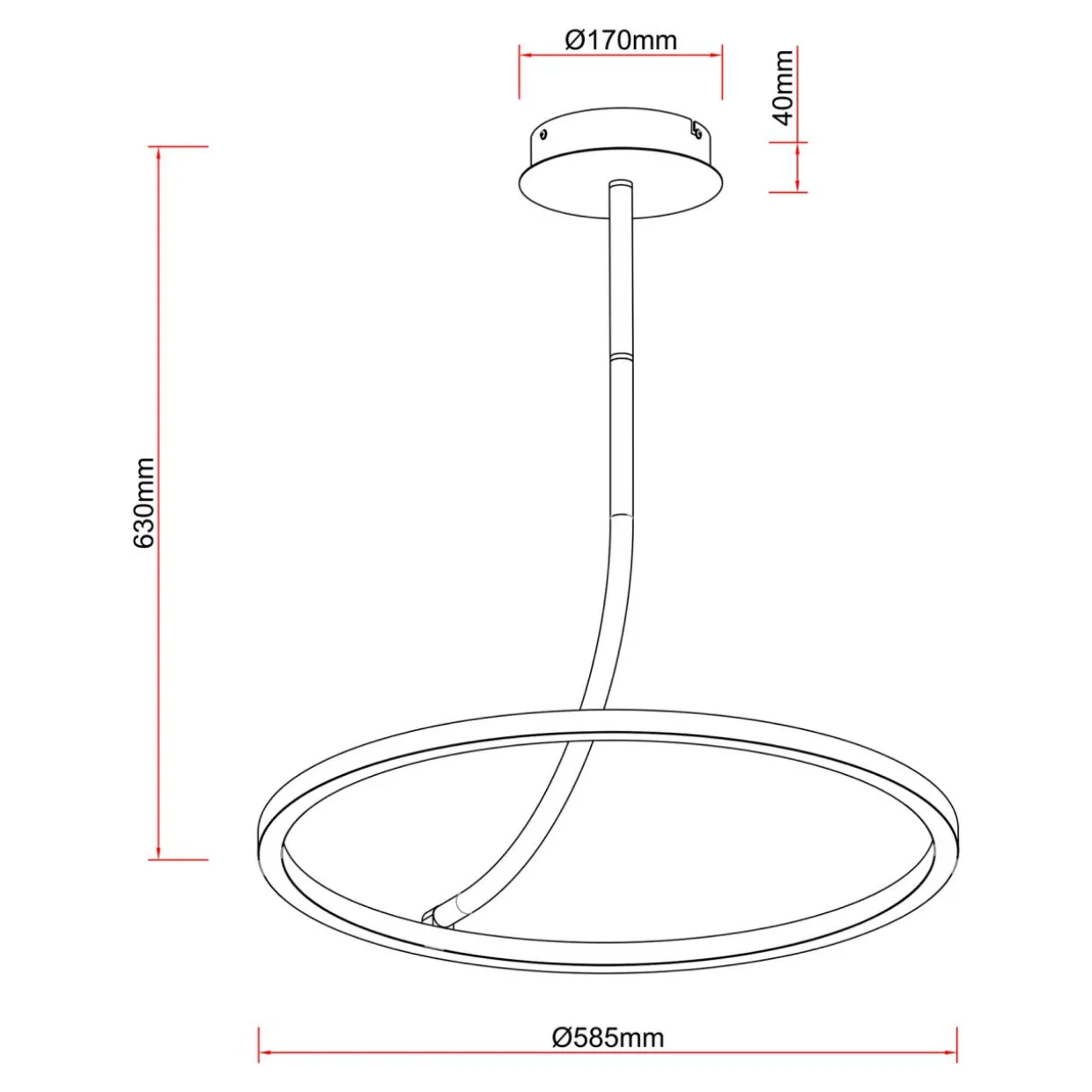 Lampa sufitowa LED pierścieniowa czarna CORIT
