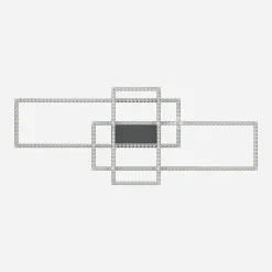 Lampa sufitowa LED ramka czarna ERVI z pilotem