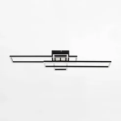 Lampa sufitowa LED ramka czarna LUMENZ z pilotem