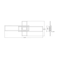 Lampa sufitowa LED ramka czarna LUMENZ z pilotem