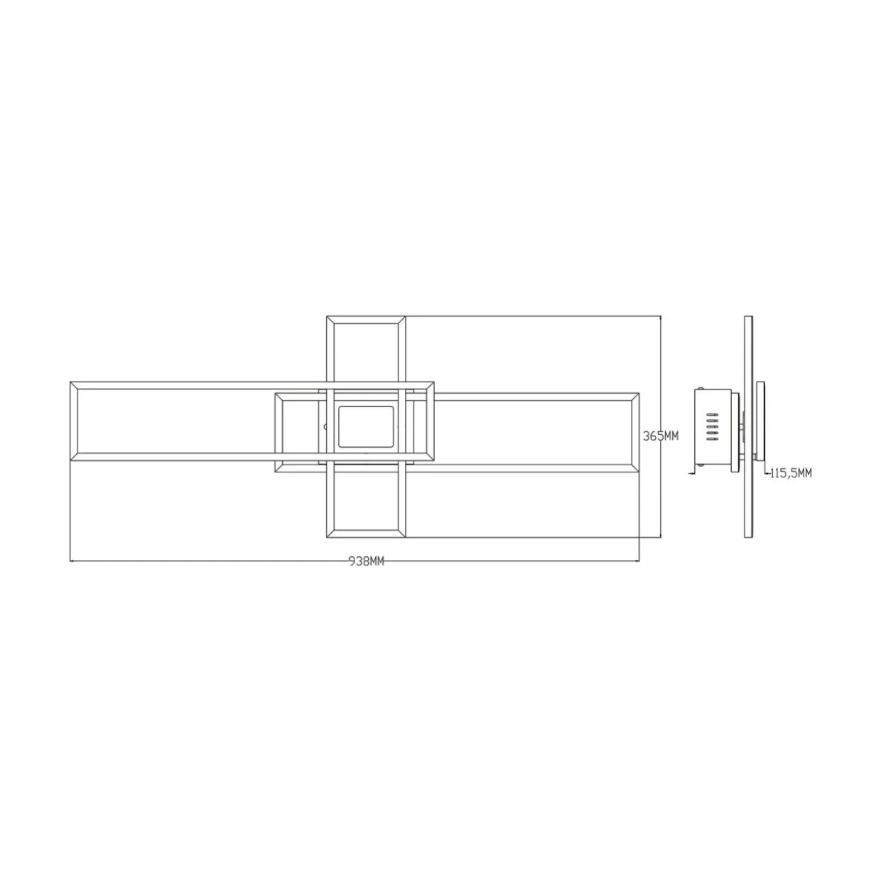 Lampa sufitowa LED ramka czarna LUMENZ z pilotem