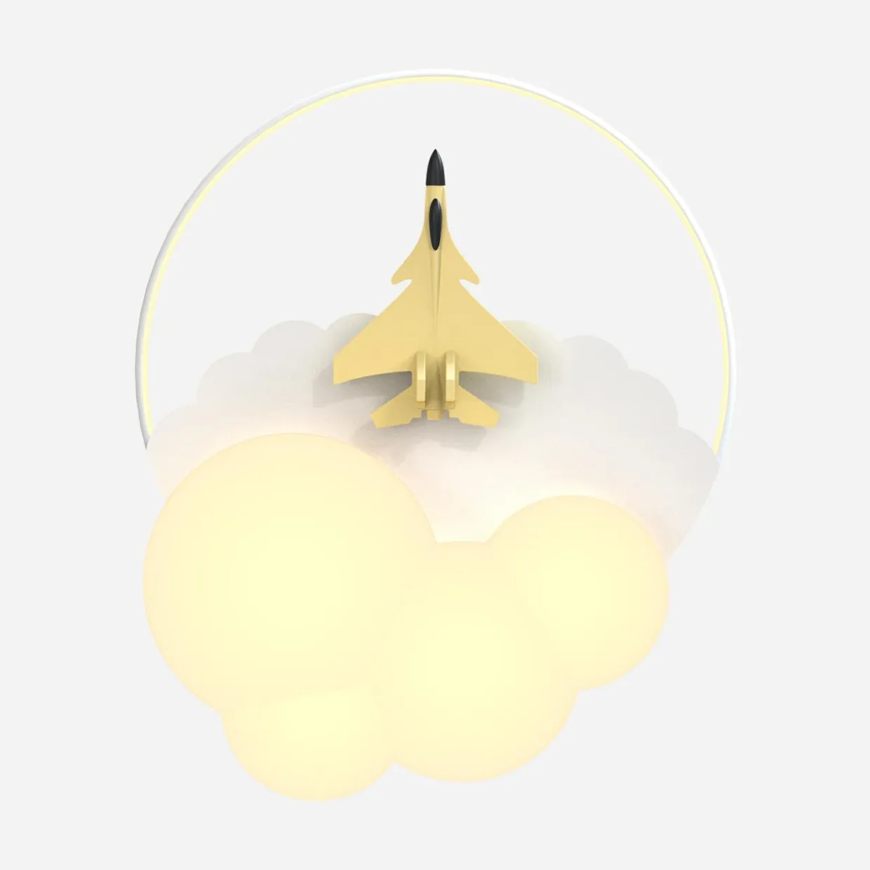 Lampa sufitowa LED samolot złoty FOCUS z pilotem