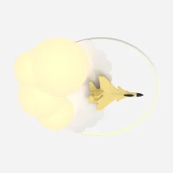 Lampa sufitowa LED samolot złoty FOCUS z pilotem