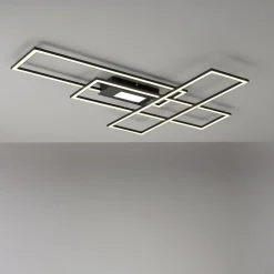 Lampa sufitowa LED 45W czarna ASMIN z pilotem