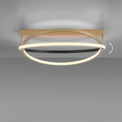 Lampa sufitowa LED Wi-Fi czarno-złota Q-BELUGA z pilotem