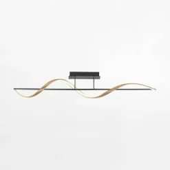 Lampa sufitowa LED Wi-Fi czarno-złota Q-SWING z pilotem