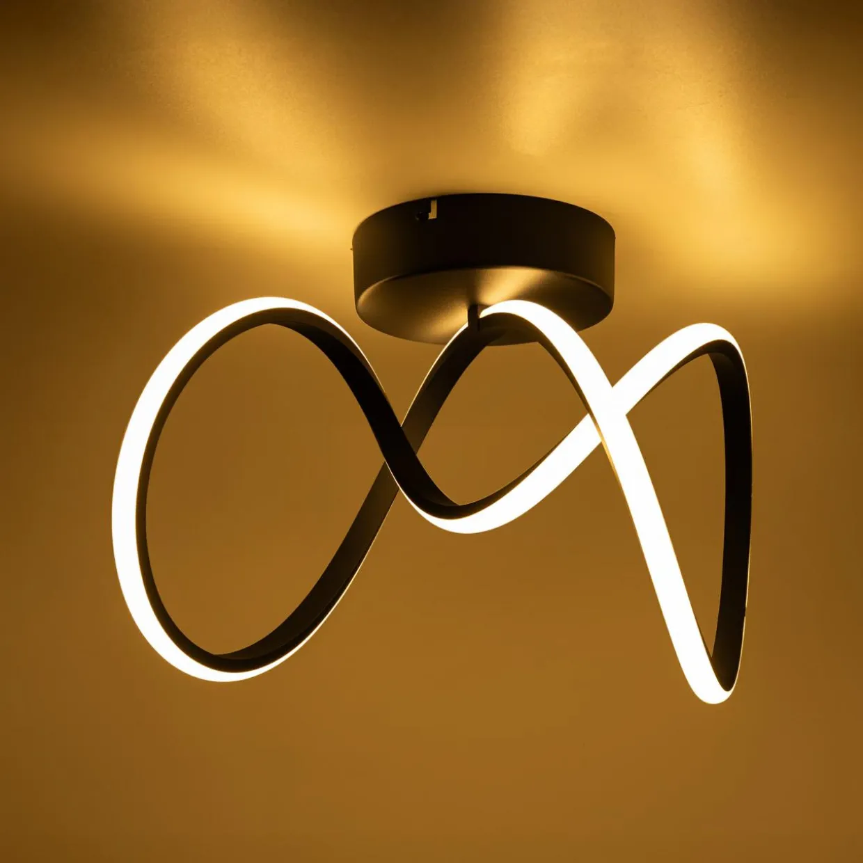 Lampa sufitowa LED wstęga czarna CLINT 41 cm